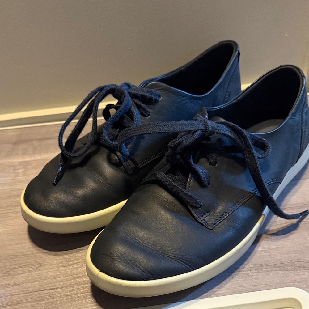 Navy Blue Ecco Leather Shoes